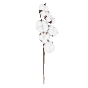 glo-20558-20558_2 GLOBOSTAR® ARTIFICIAL GARDEN COTTON BRANCH 20558 ΤΕΧΝΗΤΟ ΔΙΑΚΟΣΜΗΤΙΚΟ ΚΛΑΔΙ ΒΑΜΒΑΚΙ Υ45CM