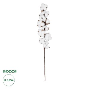 glo-20559-20559_0 GLOBOSTAR® ARTIFICIAL GARDEN COTTON BRANCH 20559 ΤΕΧΝΗΤΟ ΔΙΑΚΟΣΜΗΤΙΚΟ ΚΛΑΔΙ ΒΑΜΒΑΚΙ Y55CM
