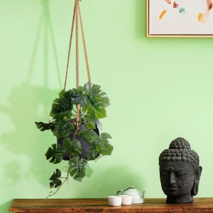 glo-20600-20600_20464 GLOBOSTAR® ARTIFICIAL GARDEN HANGING MONSTERA 20600 - ΤΕΧΝΗΤΟ ΔΙΑΚΟΣΜΗΤΙΚΟ ΚΡΕΜΑΣΤΟ ΦΥΤΟ Μ