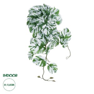 glo-20606-20606_0 GLOBOSTAR® ARTIFICIAL GARDEN ALBINO MONSTERA HANGING PLANT 20606 - ΤΕΧΝΗΤΟ ΔΙΑΚΟΣΜΗΤΙΚΟ ΚΡ