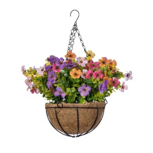 glo-20635-20635_3 GLOBOSTAR® ARTIFICIAL GARDEN GERBERA HANGING PLANT 20635 ΤΕΧΝΗΤΟ ΚΡΕΜΑΣΤΟ ΔΙΑΚΟΣΜΗΤΙΚΟ ΦΥΤ
