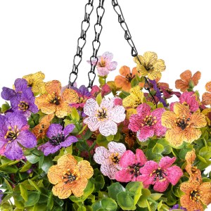 glo-20635-20635_5 GLOBOSTAR® ARTIFICIAL GARDEN GERBERA HANGING PLANT 20635 ΤΕΧΝΗΤΟ ΚΡΕΜΑΣΤΟ ΔΙΑΚΟΣΜΗΤΙΚΟ ΦΥΤ