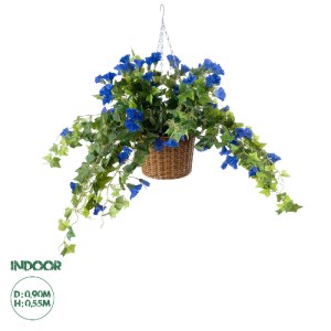 glo-20636-20636_0 GLOBOSTAR® ARTIFICIAL GARDEN MORNING GLORY HANGING PLANT 20636 ΤΕΧΝΗΤΟ ΚΡΕΜΑΣΤΟ ΔΙΑΚΟΣΜΗΤΙ