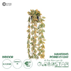 glo-20871-20871_0 GLOBOSTAR® ARTIFICIAL GARDEN HANGING POMELO LEAF 20871 - ΤΕΧΝΗΤΟ ΚΡΕΜΑΣΤΟ ΔΙΑΚΟΣΜΗΤΙΚΟ ΦΥΤ