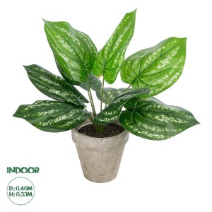 glo-20896-20896_0 GLOBOSTAR® ARTIFICIAL GARDEN SILVER POTHOS POTTED PLANT 20896 ΔΙΑΚΟΣΜΗΤΙΚΟ ΦΥΤΟ ΠΟΘΟΣ Φ40 