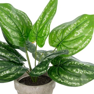 glo-20896-20896_3 GLOBOSTAR® ARTIFICIAL GARDEN SILVER POTHOS POTTED PLANT 20896 ΔΙΑΚΟΣΜΗΤΙΚΟ ΦΥΤΟ ΠΟΘΟΣ Φ40 