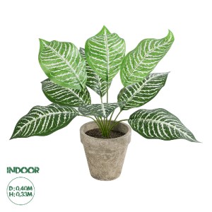 glo-20898-20898_0 GLOBOSTAR® ARTIFICIAL GARDEN ZEBRA POTTED PLANT 20898 ΔΙΑΚΟΣΜΗΤΙΚΟ ΦΥΤΟ ΖΕΜΠΡΑ Φ40 X Υ33CM