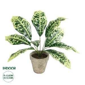 glo-20902-20902_0 GLOBOSTAR® ARTIFICIAL GARDEN YELLOW AGLAONEMA POTTED PLANT 20902 ΔΙΑΚΟΣΜΗΤΙΚΟ ΦΥΤΟ ΚΙΤΡΙΝΟ