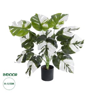 glo-20935-20935_0 GLOBOSTAR® ARTIFICIAL GARDEN ALBINO MONSTERA PLANT 20935 - ΔΙΑΚΟΣΜΗΤΙΚΟ ΦΥΤΟ ΛΕΥΚΗ ΜΟΝΣΤΕΡ