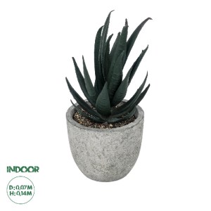 glo-21007-21007_0 GLOBOSTAR® ARTIFICIAL GARDEN SUCCULENT ALOE POTTED PLANT 21007 ΔΙΑΚΟΣΜΗΤΙΚΟ ΦΥΤΟ ΑΛΟΗ  Φ7 