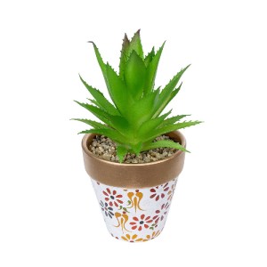 glo-21044-21044_2 GLOBOSTAR® ARTIFICIAL GARDEN SUCCULENT ALOE POTTED PLANT 21044 ΔΙΑΚΟΣΜΗΤΙΚΟ ΦΥΤΟ ΑΛΟΗ Φ12 
