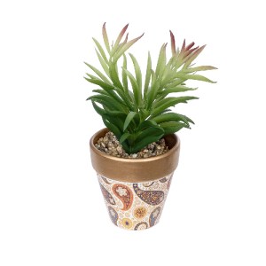 glo-21046-21046_2 GLOBOSTAR® ARTIFICIAL GARDEN SUCCULENT CRASSULA POTTED PLANT 21046 ΔΙΑΚΟΣΜΗΤΙΚΟ ΦΥΤΟ ΚΡΑΣΟ