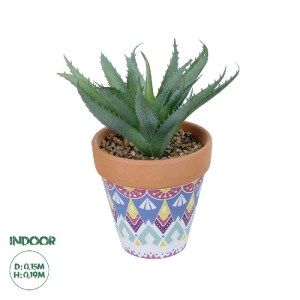 glo-21053-21053_0 GLOBOSTAR® ARTIFICIAL GARDEN SUCCULENT ALOE POTTED PLANT 21053 ΔΙΑΚΟΣΜΗΤΙΚΟ ΦΥΤΟ ΑΛΟΗ  Φ15