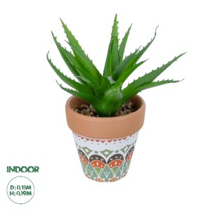 glo-21054-21054_0 GLOBOSTAR® ARTIFICIAL GARDEN SUCCULENT ALOE POTTED PLANT 21054 ΔΙΑΚΟΣΜΗΤΙΚΟ ΦΥΤΟ ΑΛΟΗ  Φ15