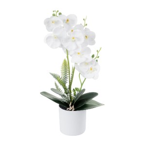 glo-21076-21076_2 GLOBOSTAR® ARTIFICIAL GARDEN WHITE ORCHID 21076 ΔΙΑΚΟΣΜΗΤΙΚΟ ΦΥΤΟ ΛΕΥΚΗ ΟΡΧΙΔΕΑ Υ45CM