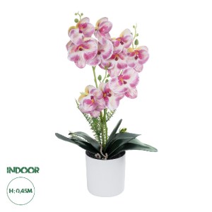 glo-21077-21077_0 GLOBOSTAR® ARTIFICIAL GARDEN PINK ORCHID 21077 ΔΙΑΚΟΣΜΗΤΙΚΟ ΦΥΤΟ ΡΟΖ ΟΡΧΙΔΕΑ Υ45CM