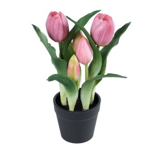 glo-21092-21092_2 GLOBOSTAR® ARTIFICIAL GARDEN PINK TULIP 21092 ΔΙΑΚΟΣΜΗΤΙΚΟ ΦΥΤΟ ΡΟΖ ΤΟΥΛΙΠΑ Υ23CM