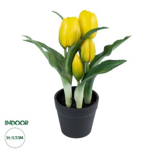 glo-21093-21093_0 GLOBOSTAR® ARTIFICIAL GARDEN YELLOW TULIP 21093 ΔΙΑΚΟΣΜΗΤΙΚΟ ΦΥΤΟ ΚΙΤΡΙΝΗ ΤΟΥΛΙΠΑ Υ23CM