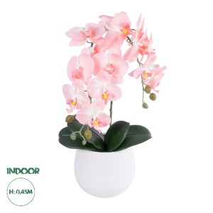 glo-21118-21118_0 GLOBOSTAR® ARTIFICIAL GARDEN SALMON ORCHID 21118 ΔΙΑΚΟΣΜΗΤΙΚΟ ΦΥΤΟ ΡΟΖ-ΠΟΡΤΟΚΑΛΙ ΟΡΧΙΔΕΑ Υ