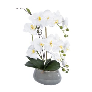 glo-21120-21120_2 GLOBOSTAR® ARTIFICIAL GARDEN WHITE ORCHID 21120 ΔΙΑΚΟΣΜΗΤΙΚΟ ΦΥΤΟ ΛΕΥΚΗ ΟΡΧΙΔΕΑ Υ43CM