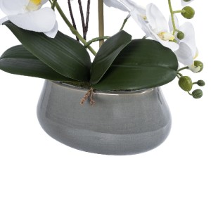 glo-21120-21120_4 GLOBOSTAR® ARTIFICIAL GARDEN WHITE ORCHID 21120 ΔΙΑΚΟΣΜΗΤΙΚΟ ΦΥΤΟ ΛΕΥΚΗ ΟΡΧΙΔΕΑ Υ43CM
