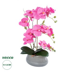 glo-21121-21121_0 GLOBOSTAR® ARTIFICIAL GARDEN PINK ORCHID 21121 ΔΙΑΚΟΣΜΗΤΙΚΟ ΦΥΤΟ ΕΝΤΟΝΟ ΡΟΖ ΟΡΧΙΔΕΑ Υ43CM