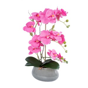 glo-21121-21121_2 GLOBOSTAR® ARTIFICIAL GARDEN PINK ORCHID 21121 ΔΙΑΚΟΣΜΗΤΙΚΟ ΦΥΤΟ ΕΝΤΟΝΟ ΡΟΖ ΟΡΧΙΔΕΑ Υ43CM