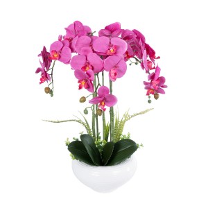 glo-21123-21123_2 GLOBOSTAR® ARTIFICIAL GARDEN DARK PINK ORCHID 21123 ΔΙΑΚΟΣΜΗΤΙΚΟ ΦΥΤΟ ΦΟΥΞΙΑ ΟΡΧΙΔΕΑ Υ50CM