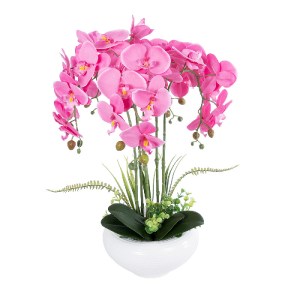 glo-21124-21124_2 GLOBOSTAR® ARTIFICIAL GARDEN PINK ORCHID 21124 ΔΙΑΚΟΣΜΗΤΙΚΟ ΦΥΤΟ ΡΟΖ ΟΡΧΙΔΕΑ Υ50CM