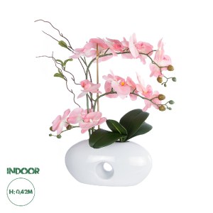 glo-21126-21126_0 GLOBOSTAR® ARTIFICIAL GARDEN PINK ORCHID 21126 ΔΙΑΚΟΣΜΗΤΙΚΟ ΦΥΤΟ ΡΟΖ ΟΡΧΙΔΕΑ Υ42CM