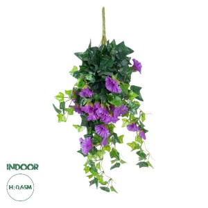 glo-21132-21132_0 GLOBOSTAR® ARTIFICIAL GARDEN  MORNING GLORY HANGIN PLANT 21132 ΤΕΧΝΗΤΟ ΔΙΑΚΟΣΜΗΤΙΚΟ ΚΡΕΜΑΣ
