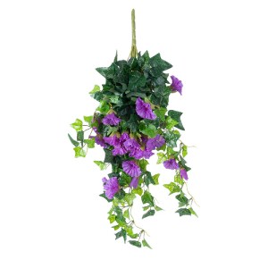 glo-21132-21132_2 GLOBOSTAR® ARTIFICIAL GARDEN  MORNING GLORY HANGIN PLANT 21132 ΤΕΧΝΗΤΟ ΔΙΑΚΟΣΜΗΤΙΚΟ ΚΡΕΜΑΣ