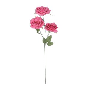glo-21135-21135_2 GLOBOSTAR® ARTIFICIAL GARDEN  HOT PINK ROSE BRANCH 21135 ΤΕΧΝΗΤΟ ΔΙΑΚΟΣΜΗΤΙΚΟ ΚΛΑΔΙ ΤΡΙΑΝΤ