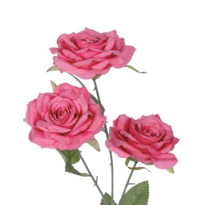 glo-21135-21135_3 GLOBOSTAR® ARTIFICIAL GARDEN  HOT PINK ROSE BRANCH 21135 ΤΕΧΝΗΤΟ ΔΙΑΚΟΣΜΗΤΙΚΟ ΚΛΑΔΙ ΤΡΙΑΝΤ