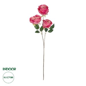 glo-21139-21139_0 GLOBOSTAR® ARTIFICIAL GARDEN HOT PINK ROSE BRANCH 21139 ΤΕΧΝΗΤΟ ΔΙΑΚΟΣΜΗΤΙΚΟ ΚΛΑΔΙ ΕΝΤΟΝΟ 