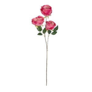 glo-21139-21139_2 GLOBOSTAR® ARTIFICIAL GARDEN HOT PINK ROSE BRANCH 21139 ΤΕΧΝΗΤΟ ΔΙΑΚΟΣΜΗΤΙΚΟ ΚΛΑΔΙ ΕΝΤΟΝΟ 
