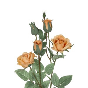 glo-21149-21149_3 GLOBOSTAR® ARTIFICIAL GARDEN SALMON ROSE BRANCH 21149 ΤΕΧΝΗΤΟ ΔΙΑΚΟΣΜΗΤΙΚΟ ΚΛΑΔΙ ΣΑΜΠΑΝΙΖΕ
