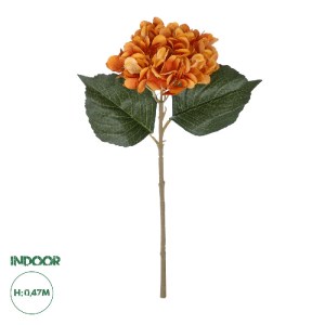 glo-21179-21179_0 GLOBOSTAR® ARTIFICIAL GARDEN ORANGE HYDRANGEA BRANCH 21179 ΤΕΧΝΗΤΟ ΔΙΑΚΟΣΜΗΤΙΚΟ ΚΛΑΔΙ ΟΡΤΑ