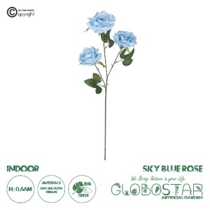 glo-21191-21191_1 GLOBOSTAR® ARTIFICIAL GARDEN SKY BLUE CLIMBING ROSE BRANCH 21191 ΤΕΧΝΗΤΟ ΔΙΑΚΟΣΜΗΤΙΚΟ ΚΛΑΔ