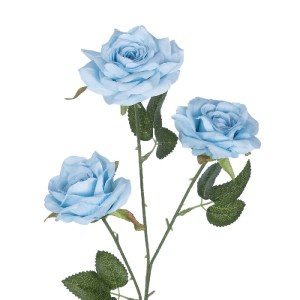 glo-21191-21191_3 GLOBOSTAR® ARTIFICIAL GARDEN SKY BLUE CLIMBING ROSE BRANCH 21191 ΤΕΧΝΗΤΟ ΔΙΑΚΟΣΜΗΤΙΚΟ ΚΛΑΔ