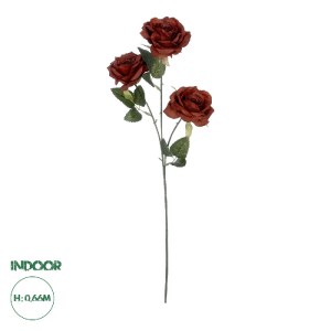 glo-21196-21196_0 GLOBOSTAR® ARTIFICIAL GARDEN RED CLIMBING ROSE BRANCH 21196 ΤΕΧΝΗΤΟ ΔΙΑΚΟΣΜΗΤΙΚΟ ΚΛΑΔΙ ΤΡΙ