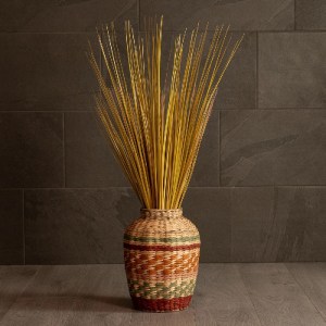 glo-21224-21224_7 GLOBOSTAR® ARTIFICIAL GARDEN TORONTO 21224 ΔΙΑΚΟΣΜΗΤΙΚΟ ΠΛΕΚΤΟ ΚΑΛΑΘΙ - ΚΑΣΠΩ ΓΛΑΣΤΡΑ - FLOWER POT ΜΠΕΖ ΜΕ ΠΟΛΥΧΡΟΜΟ Π25 X M25 X Υ32CM