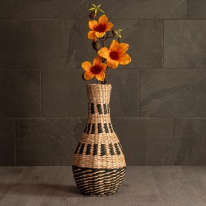 glo-21230-21230_7 GLOBOSTAR® ARTIFICIAL GARDEN HAVANA 21230 ΔΙΑΚΟΣΜΗΤΙΚΟ ΠΛΕΚΤΟ ΚΑΛΑΘΙ - ΚΑΣΠΩ ΓΛΑΣΤΡΑ - FLOWER POT ΜΠΕΖ ΜΕ ΜΑΥΡΟ Π25 X M25 X Υ57CM