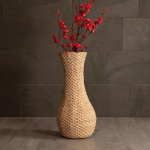 glo-21233-21233_7 GLOBOSTAR® ARTIFICIAL GARDEN SANDIAGO 21233 ΔΙΑΚΟΣΜΗΤΙΚΟ ΠΛΕΚΤΟ ΚΑΛΑΘΙ - ΚΑΣΠΩ ΓΛΑΣΤΡΑ - FLOWER POT ΜΠΕΖ Π30 X M30 X Υ60CM