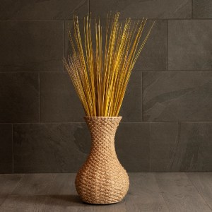 glo-21234-21234_7 GLOBOSTAR® ARTIFICIAL GARDEN SANDIAGO 21234 ΔΙΑΚΟΣΜΗΤΙΚΟ ΠΛΕΚΤΟ ΚΑΛΑΘΙ - ΚΑΣΠΩ ΓΛΑΣΤΡΑ - FLOWER POT ΜΠΕΖ Π25 X M25 X X Υ40CM