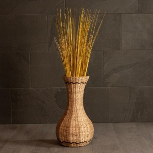 glo-21236-21236_7 GLOBOSTAR® ARTIFICIAL GARDEN MONACO 21236 ΔΙΑΚΟΣΜΗΤΙΚΟ ΠΛΕΚΤΟ ΚΑΛΑΘΙ - ΚΑΣΠΩ ΓΛΑΣΤΡΑ - FLOWER POT ΜΠΕΖ ΜΕ ΚΑΦΕ Π25 X M25 X Υ45CM
