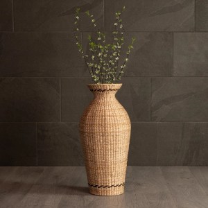 glo-21237-21237_7 GLOBOSTAR® ARTIFICIAL GARDEN MONTPELLIER 21237 ΔΙΑΚΟΣΜΗΤΙΚΟ ΠΛΕΚΤΟ ΚΑΛΑΘΙ - ΚΑΣΠΩ ΓΛΑΣΤΡΑ - FLOWER POT ΜΠΕΖ ΜΕ ΚΑΦΕ Π28 X M28 X Υ60CM
