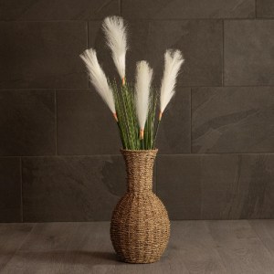 glo-21242-21242_7 GLOBOSTAR® ARTIFICIAL GARDEN MAUI 21242 ΔΙΑΚΟΣΜΗΤΙΚΟ ΠΛΕΚΤΟ ΚΑΛΑΘΙ - ΚΑΣΠΩ ΓΛΑΣΤΡΑ - FLOWER POT ΜΠΕΖ Π22 X M22 X Υ40CM