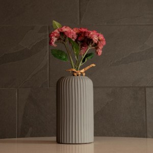 glo-21257-21257_7 GLOBOSTAR® ARTIFICIAL GARDEN LOVINA 21257 ΔΙΑΚΟΣΜΗΤΙΚΟ ΚΕΡΑΜΙΚΟ ΒΑΖO ΓΚΡΙ Π9 X Μ9 X Υ16 CM