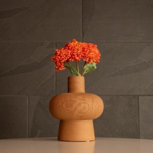 glo-21262-21262_7 GLOBOSTAR® ARTIFICIAL GARDEN CORNEOL 21262 ΔΙΑΚΟΣΜΗΤΙΚΟ ΚΕΡΑΜΙΚΟ ΒΑΖO ΚΑΦΕ Π17 X Μ17 X Υ20CM